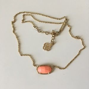 Elisa Gold Pendant in Coral